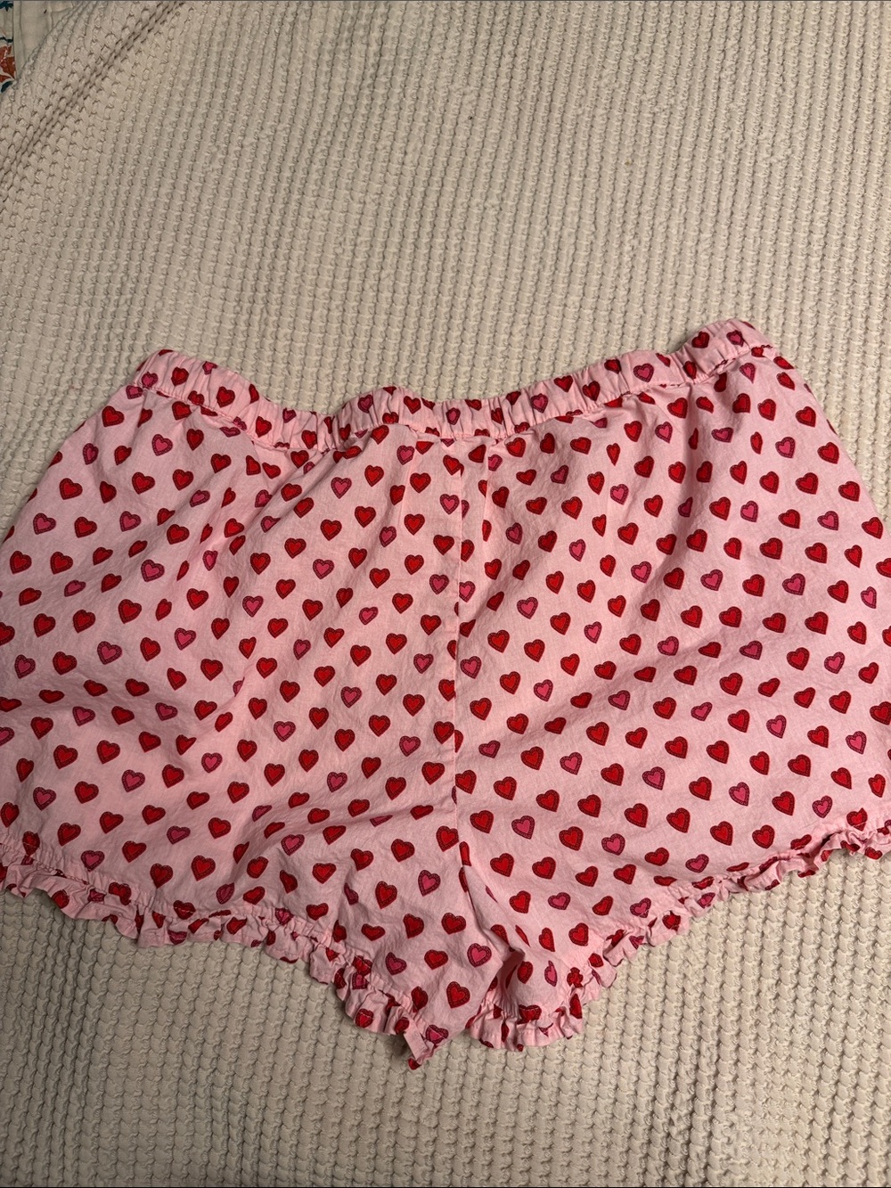 Printfresh Mini Candy Hearts Pintuck Short Set Pink and Red Mini Heart L - Picture 14 of 15